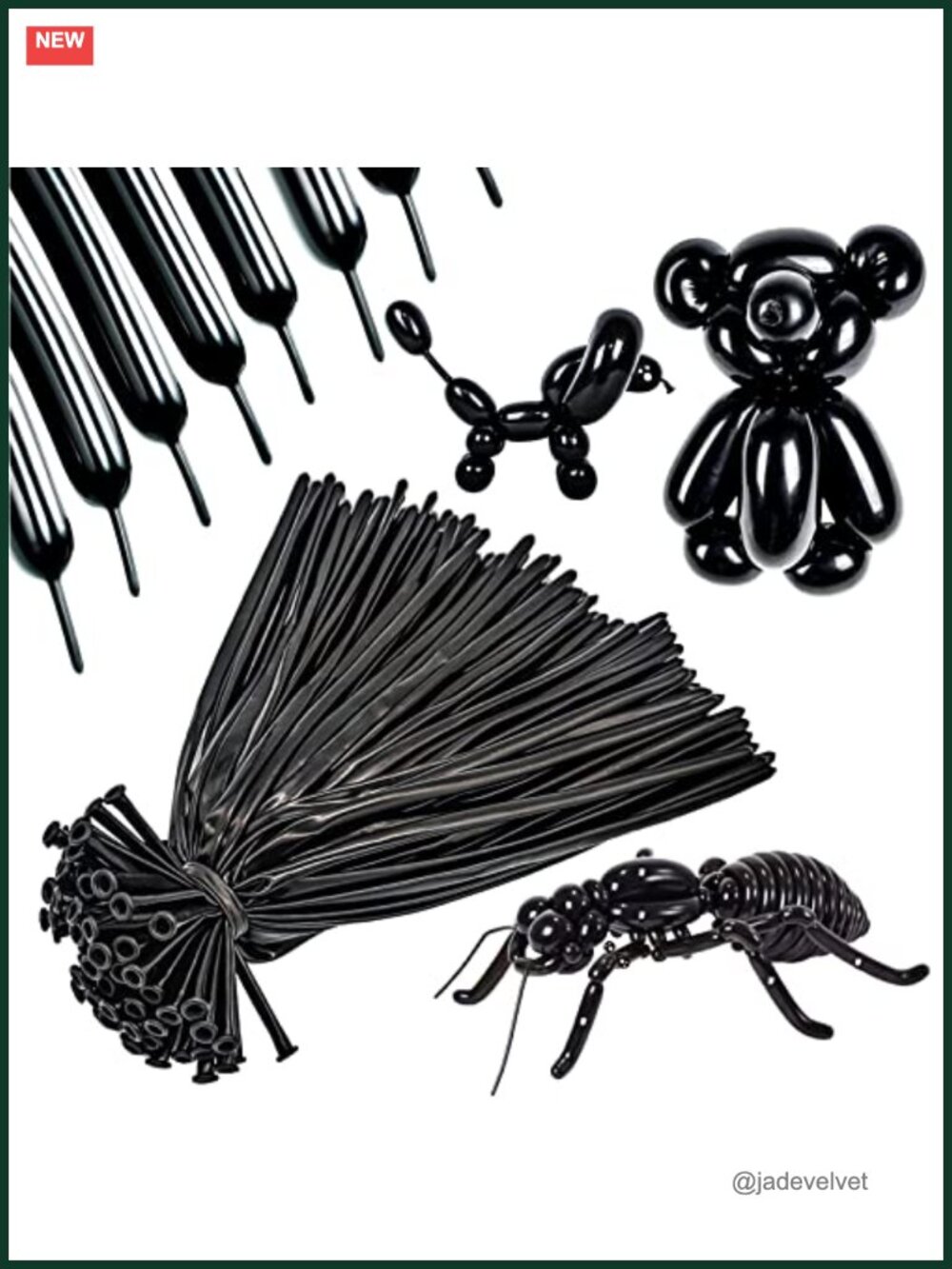 260 Long Balloons Black, 100 Pack Twisting Animal Balloons for Party